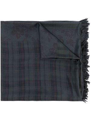 Pierre-Louis Mascia check-print silk scarf - Grey