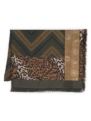 Pierre-Louis Mascia cheetah-print silk scarf - Green