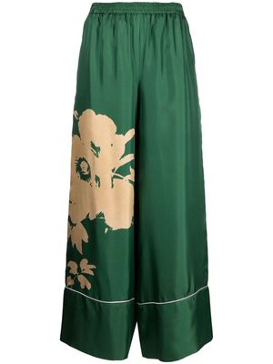 Pierre-Louis Mascia Cialda floral-print wide-leg trousers - Green