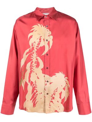 Pierre-Louis Mascia Cialda palm tree-print silk shirt - Pink