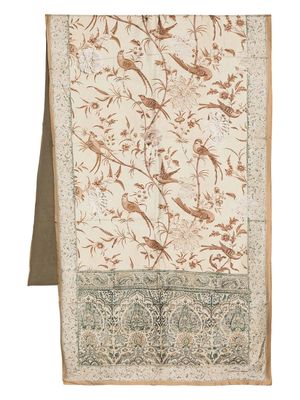 Pierre-Louis Mascia cotton-silk antique print scarf - Brown