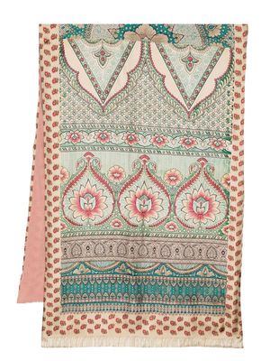 Pierre-Louis Mascia cotton-silk mix-pattern scarf - Brown