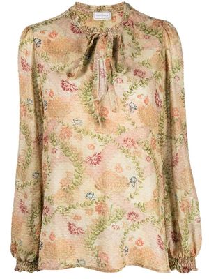 Pierre-Louis Mascia Donna floral-print shirt - Brown