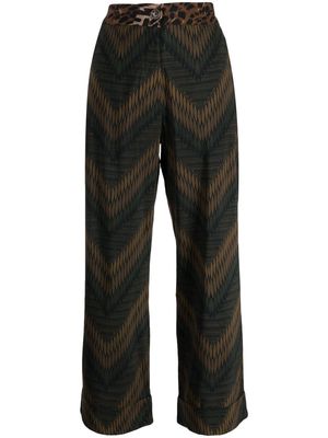 Pierre-Louis Mascia Dylan high-waisted trousers - Green