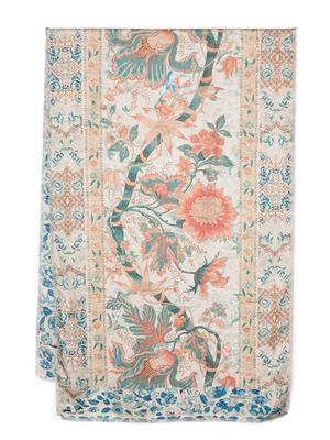 Pierre-Louis Mascia Fancy floral-print silk scarf - Blue