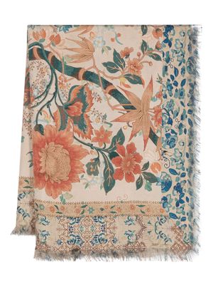 Pierre-Louis Mascia floral-motif silk scarf - Neutrals