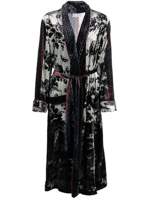 Pierre-Louis Mascia floral-pattern coat - Black