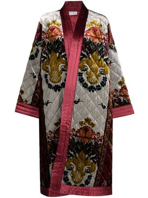 Pierre-Louis Mascia floral-print quilted oversized coat - Red