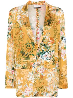 Pierre-Louis Mascia floral-print silk blazer - Yellow