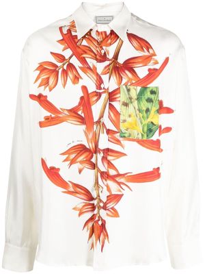 Pierre-Louis Mascia floral-print silk classic shirt - White