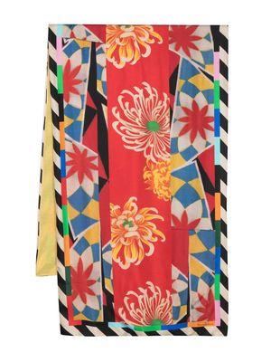 Pierre-Louis Mascia floral-print silk-cotton scarf - Neutrals