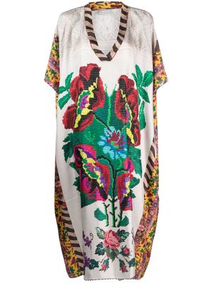 Pierre-Louis Mascia floral-print silk dress - Neutrals