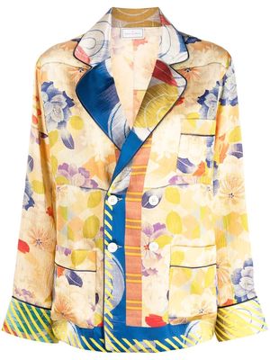 Pierre-Louis Mascia floral-print silk jacket - Blue