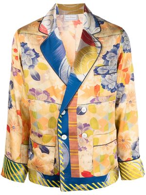 Pierre-Louis Mascia floral print silk jacket - Yellow