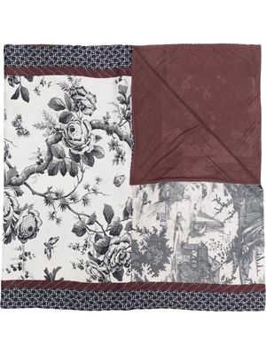 PIERRE-LOUIS MASCIA floral-print silk scarf - Blue