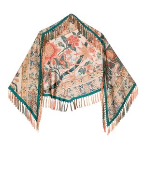 Pierre-Louis Mascia floral-print silk scarf - Green