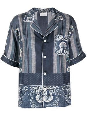 Pierre-Louis Mascia floral-print silk shirt - Blue