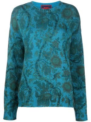 Pierre-Louis Mascia floral-print wool jumper - Blue