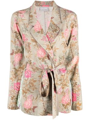 Pierre-Louis Mascia floral-print wrap blazer - Neutrals