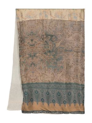 Pierre-Louis Mascia geometric-print silk scarf - Neutrals
