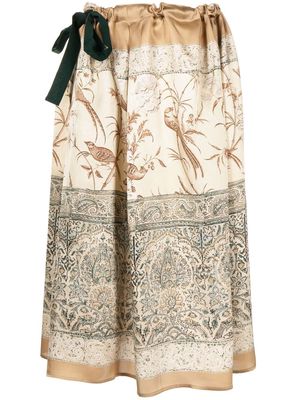 Pierre-Louis Mascia Gonna Kamut botanical-print skirt - Multicolour