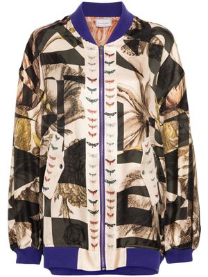 Pierre-Louis Mascia graphic-print bomber jacket - Neutrals