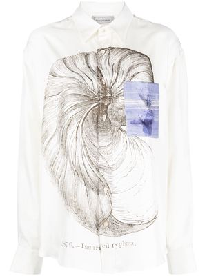 Pierre-Louis Mascia graphic-print silk shirt - Neutrals
