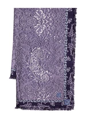 Pierre-Louis Mascia mix-pattern silk scarf - Purple