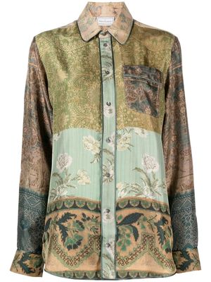 Pierre-Louis Mascia multicolour floral print silk shirt - Green
