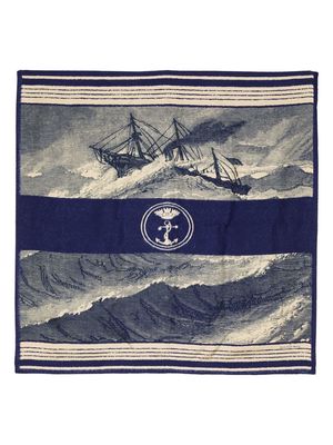 Pierre-Louis Mascia nautical-print silk scarf - Blue