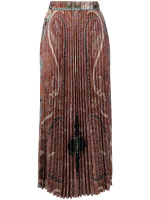 Pierre-Louis Mascia paisley-print pleated midi skirt - Multicolour