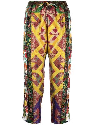 Pierre-Louis Mascia patterned-jacquard cropped trousers - Green