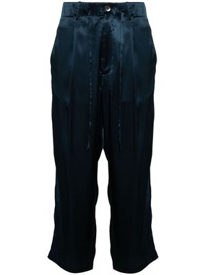 Pierre-Louis Mascia piped trim-detail silk trousers - Blue