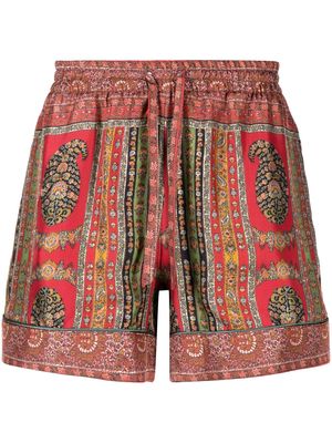 Pierre-Louis Mascia printed elasticated silk shorts - Multicolour