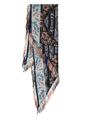 Pierre-Louis Mascia silk fringed scarf - Blue