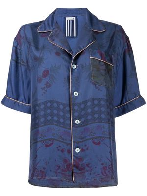 Pierre-Louis Mascia silk short-sleeve shirt - Blue