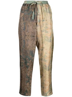 Pierre-Louis Mascia straight-leg silk trousers - Green