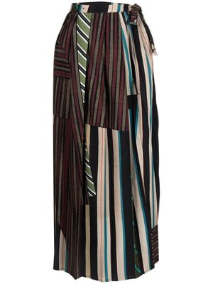 Pierre-Louis Mascia striped pleated maxi-skirt - Multicolour