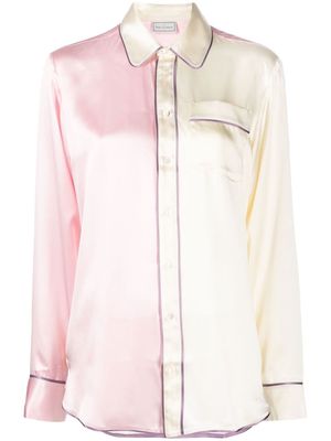 Pierre-Louis Mascia two-tone silk pyjama shirt - Pink
