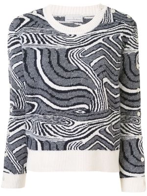 Pierre-Louis Mascia zebra pattern virgin wool jumper - Blue