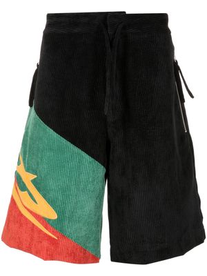 Piet colour-block corduroy bermuda shorts - Black