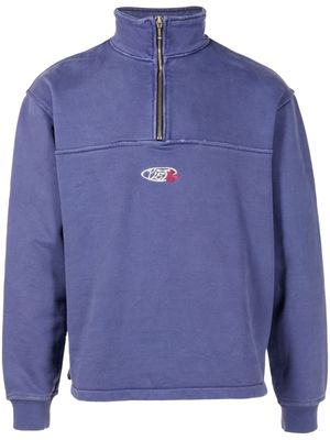 Piet logo-embroidered half-zip sweatshirt - Purple