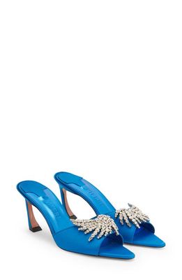 PIFERI Lotta Embellished Slide Sandal in Iris Blue/Silver