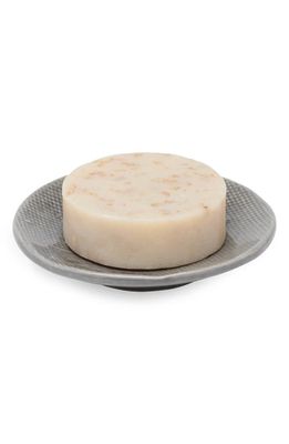 PIGEON AND POODLE Cordoba Textured Ceramic Soap Dish in Gray Burlap