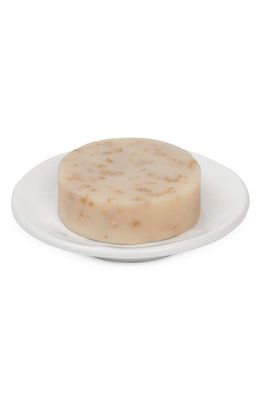 PIGEON AND POODLE Cordoba Textured Ceramic Soap Dish in White Burlap