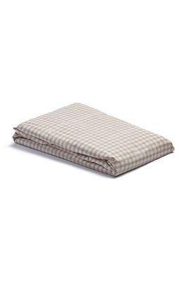 PIGLET IN BED 200 Thread Count Gingham Percale Fitted Sheet in Cafe Au Lait