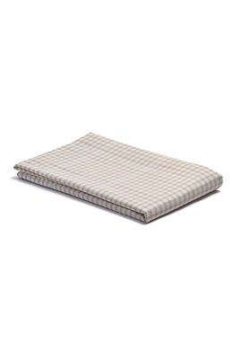 PIGLET IN BED 200 Thread Count Gingham Percale Flat Sheet in Cafe Au Lait