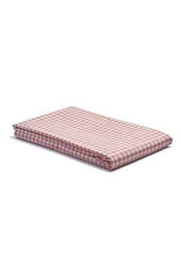 PIGLET IN BED 200 Thread Count Gingham Percale Flat Sheet in Red Dune