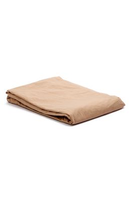 PIGLET IN BED 200 Thread Count Washed Cotton Percale Flat Sheet in Cafe Au Lait