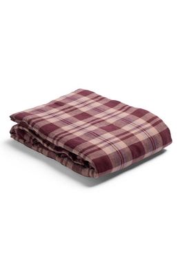 PIGLET IN BED Check Linen Duvet Cover in Berry Check